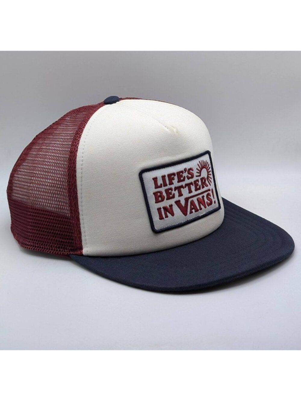 Vans Off The Wall Trucker Hat Snapback Mesh Skateboarding Skate Unisex Maroon